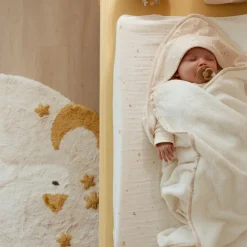 Aankleedkussenhoes - Wit - Newborn Naturals - Moon & Stars