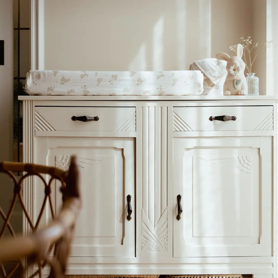 Aankleedkussenhoes - Wit - Newborn Naturals - Baby Bunny