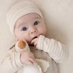 Babymutsje - Beige - Newborn Naturals - Stripe