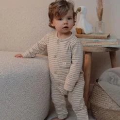 Eendelige pyjama - Zand - Gestreept
