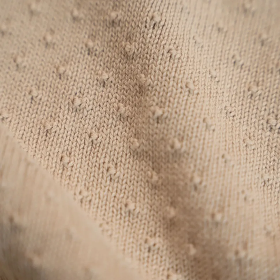 Gebreid ledikantdeken – Beige – Essentials