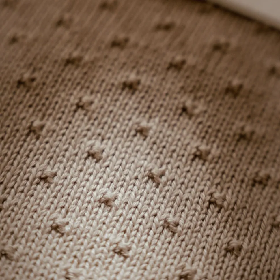 Gebreid wiegdeken - fleece - Beige - Essentials