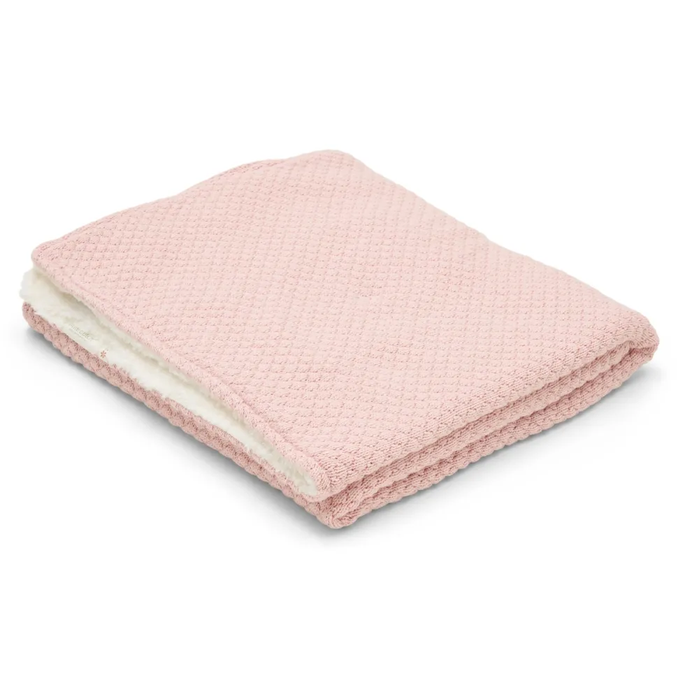 Gebreid wiegdeken - Fleece - Roze - Essentials