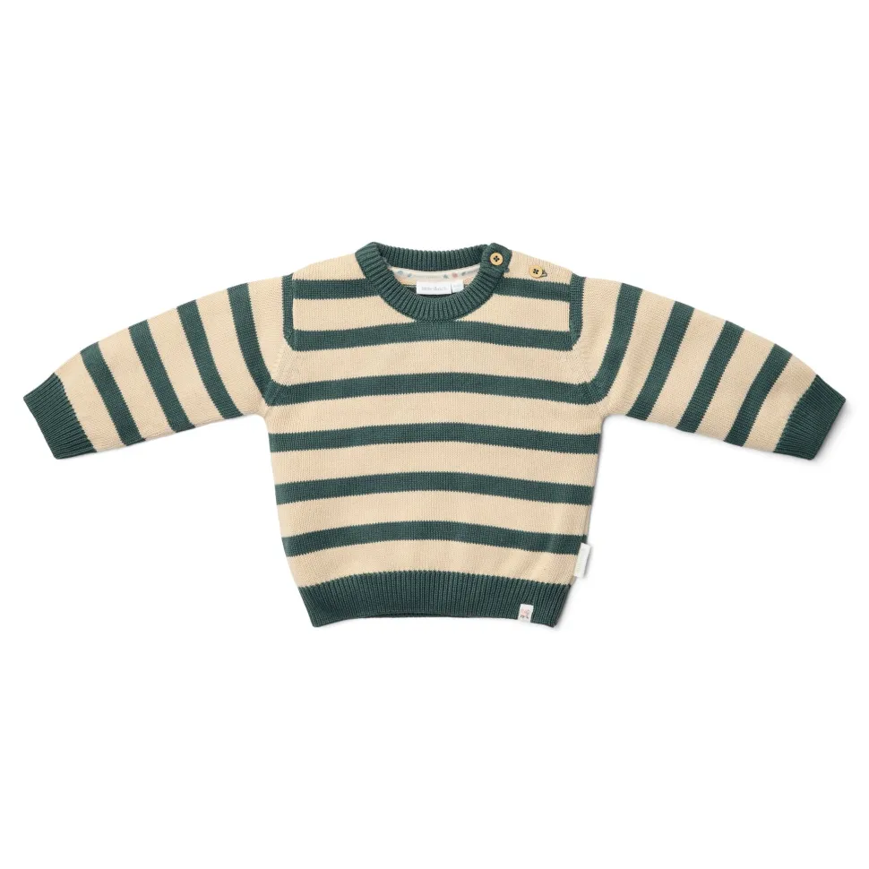 Gebreide trui - Groen - Forest Friends - Stripe