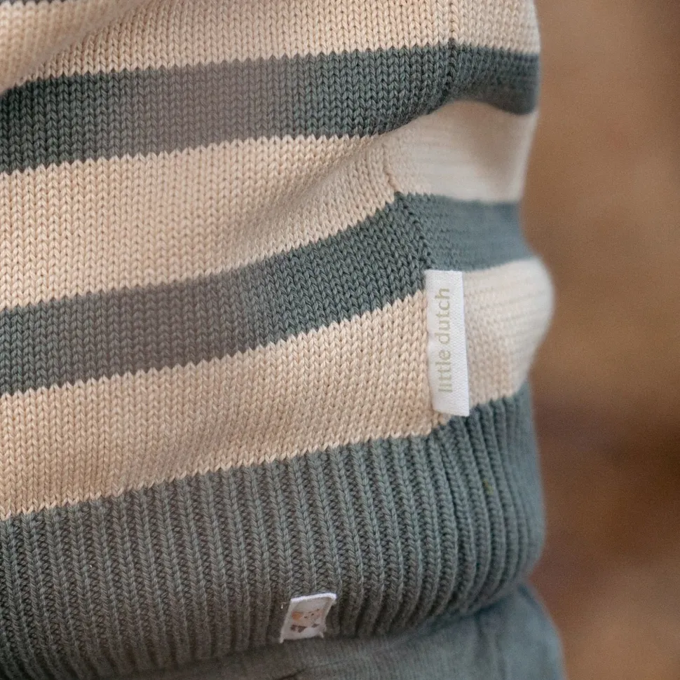 Gebreide trui - Groen - Forest Friends - Stripe