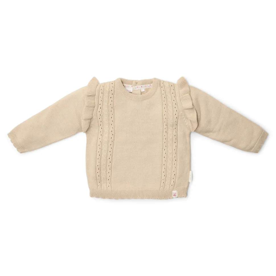 Gebreide trui - Ruffle - Zand - Fairy Garden