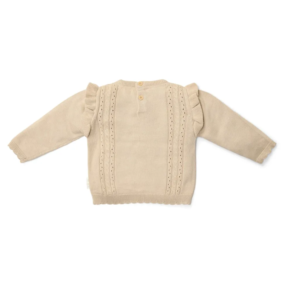 Gebreide trui - Ruffle - Zand - Fairy Garden