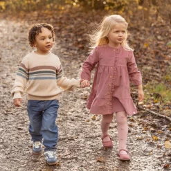 Gebreide trui - Zand - Forest Friends - Stripe