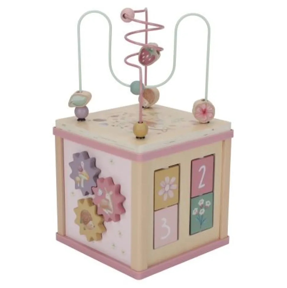 Houten activiteitenkubus - Roze - Fairy Garden