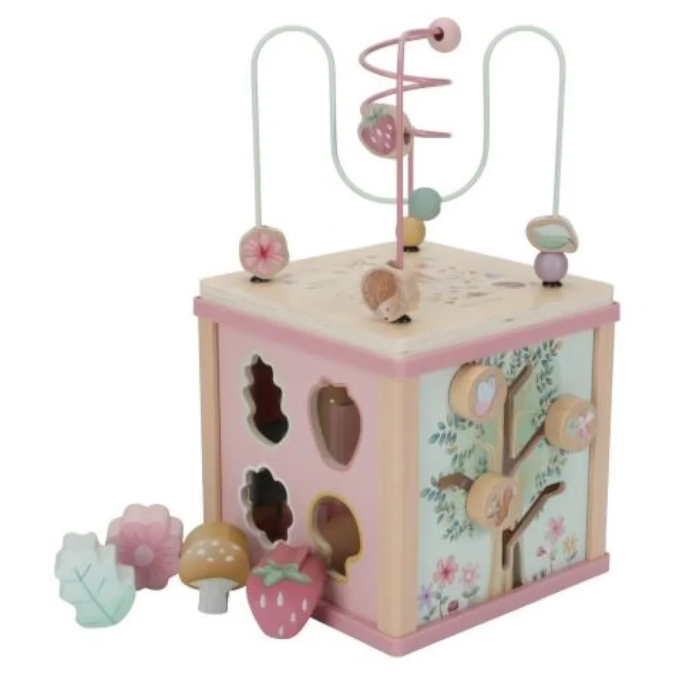 Houten activiteitenkubus - Roze - Fairy Garden