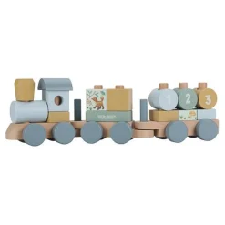Houten Blokkentrein - Blauw - Forest Friends