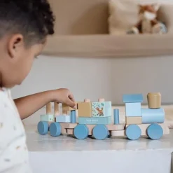 Houten Blokkentrein - Blauw - Forest Friends