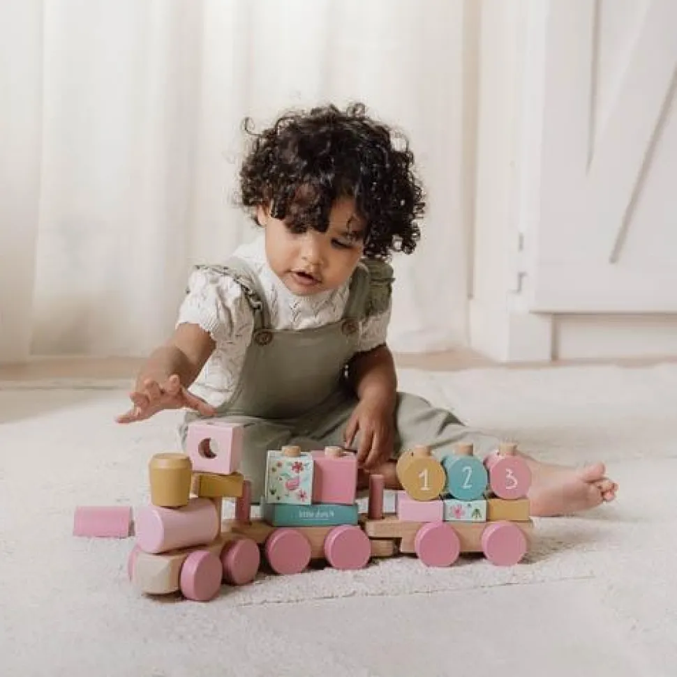 Houten Blokkentrein - Roze - Fairy Garden