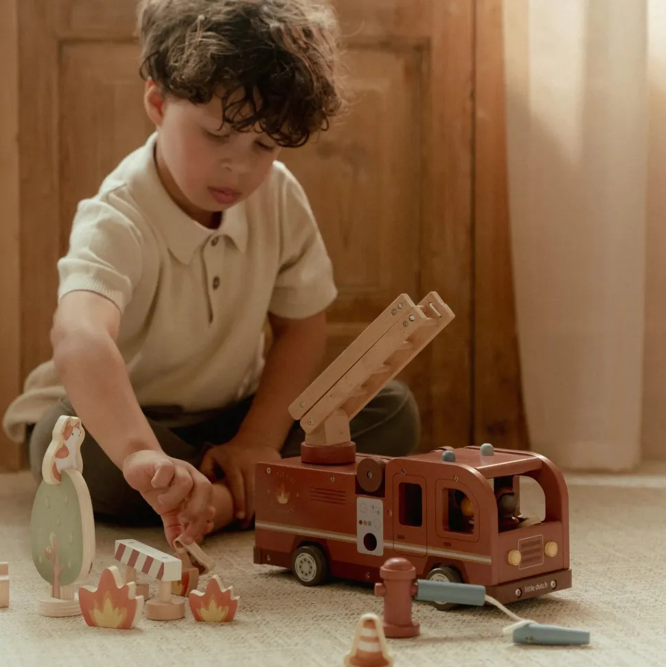 Houten brandweerwagen – Rood – Essentials
