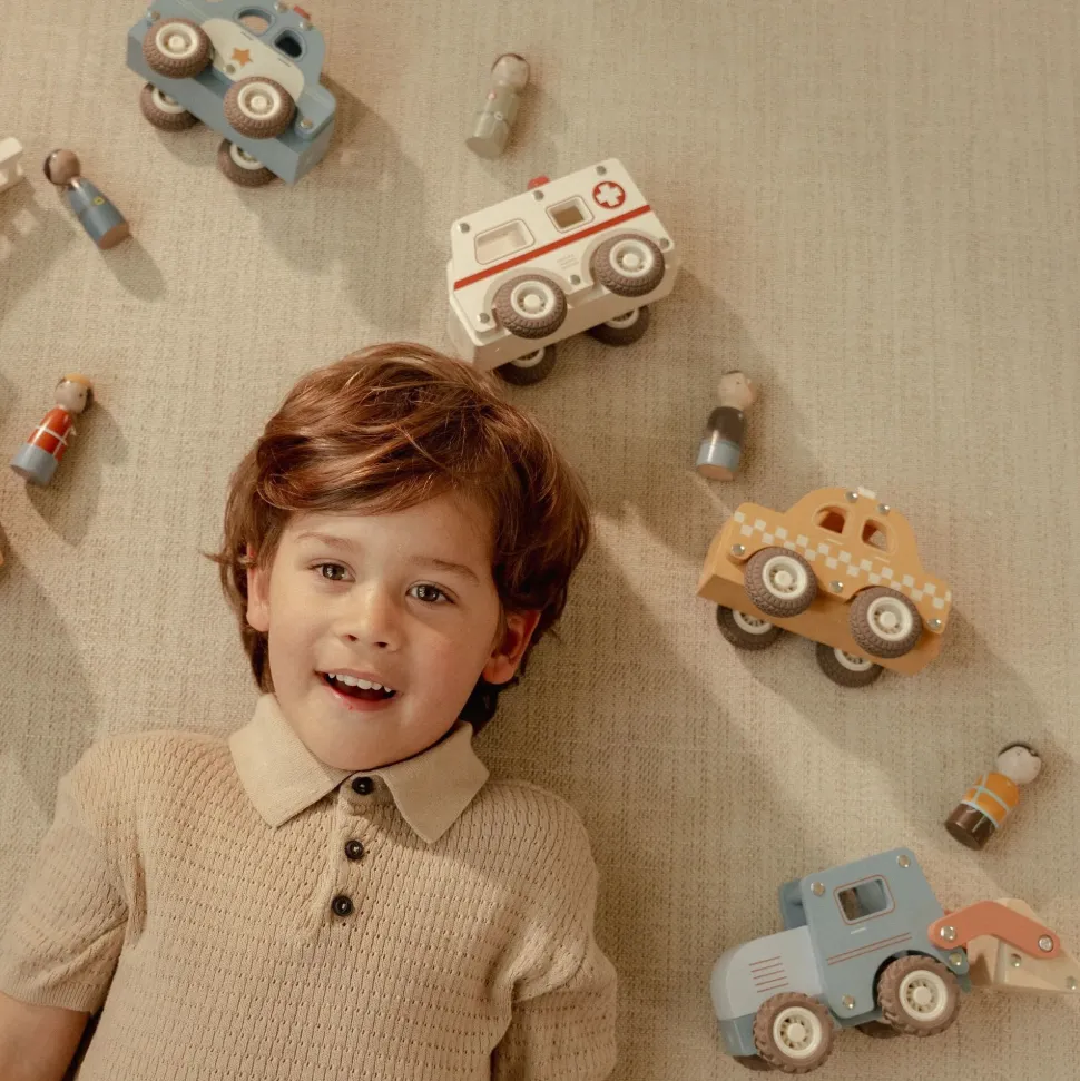 Houten bulldozer – Blauw – Essentials