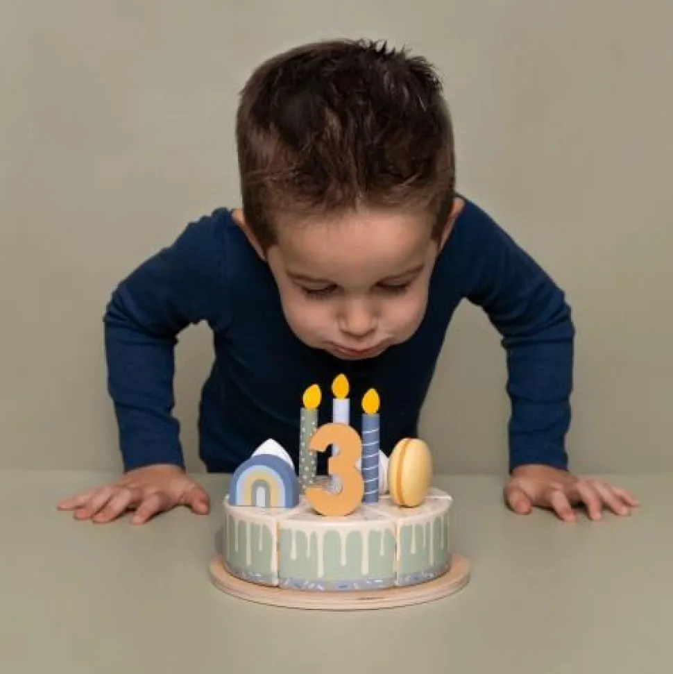 Houten Verjaardagstaartje - Blauw - Essentials