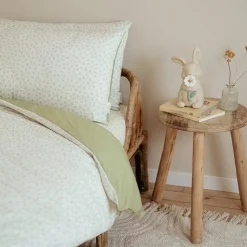 Junior dekbedovertrek - Groen - Essentials - Blueberry Leaves