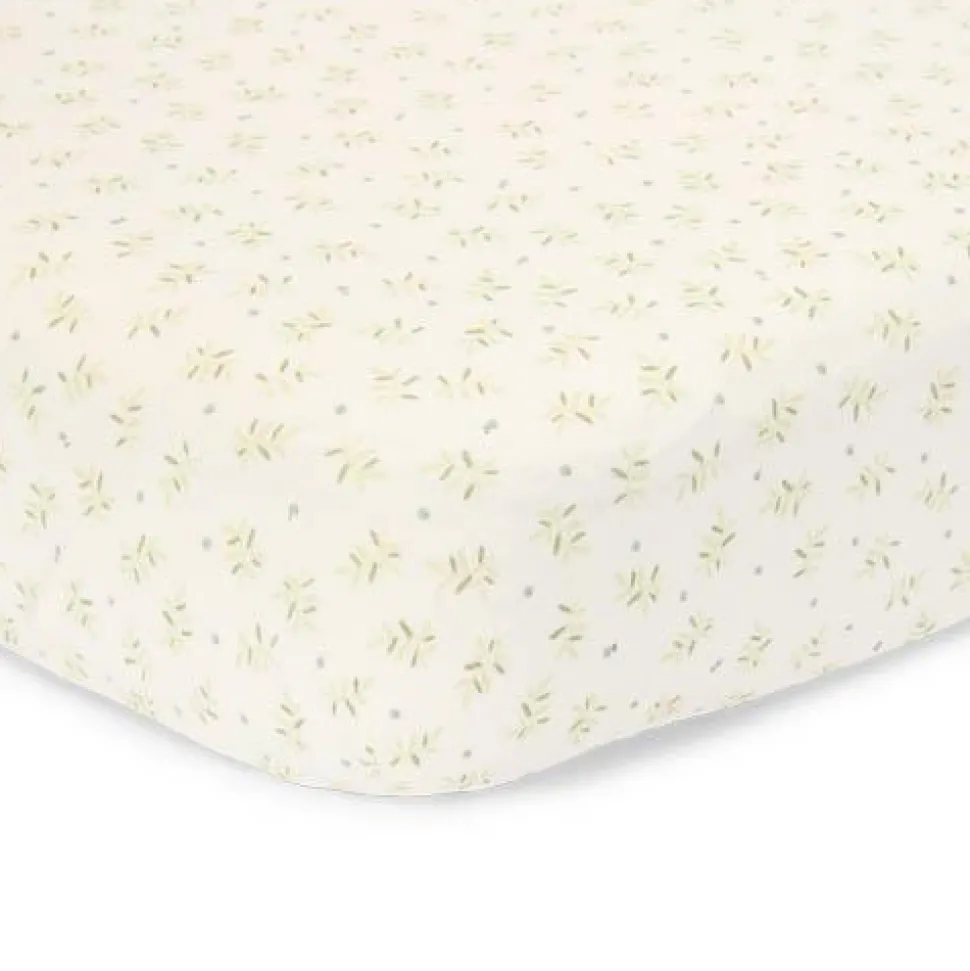 Junior hoeslaken - Groen - Maat Junior - Essentials - Blueberry Leaves