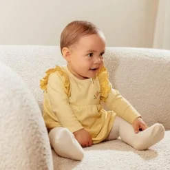 Jurk lange mouw - Geel - Little Farm - Geruit