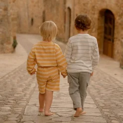 Korte broek - Geel - Forest Friends - Stripe