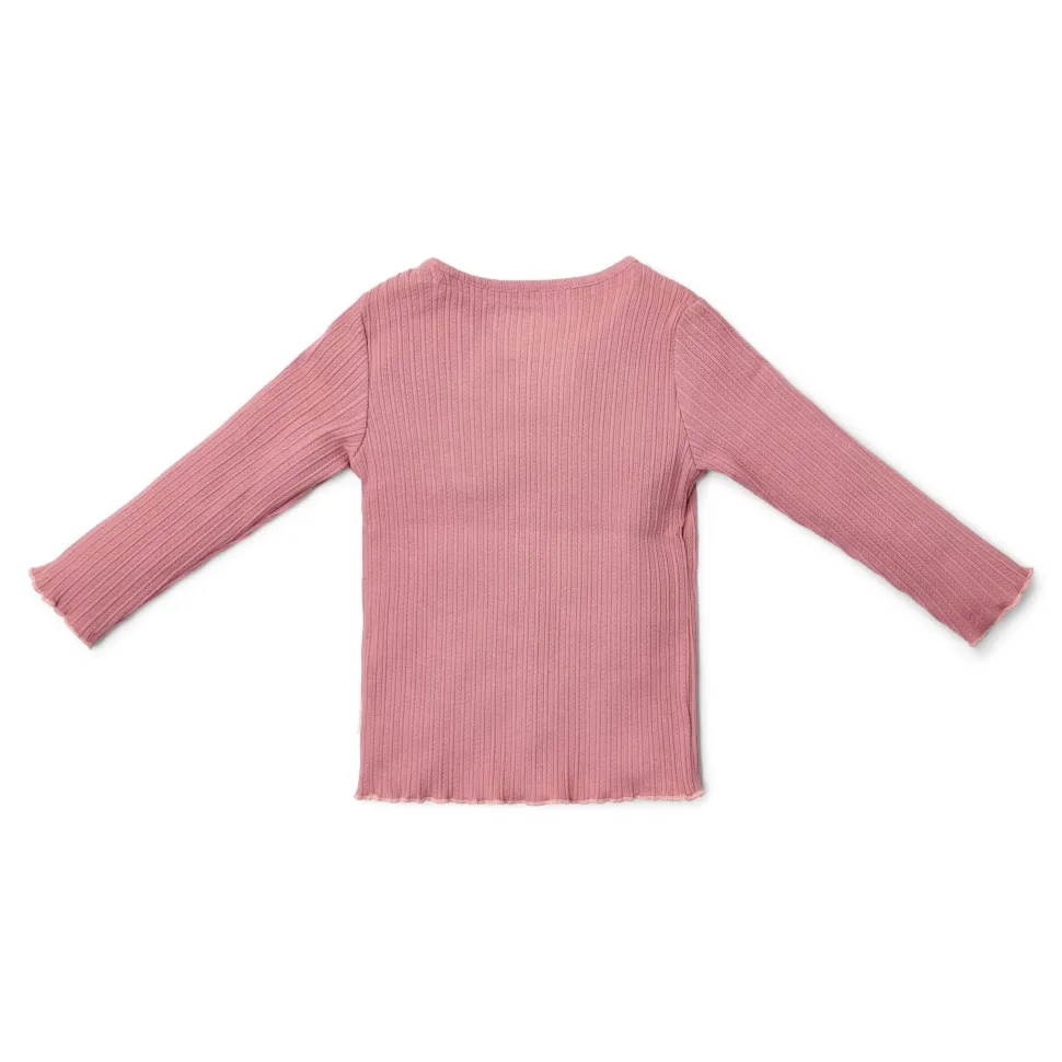 Rib Shirt lange mouw - Roze - Fairy Garden