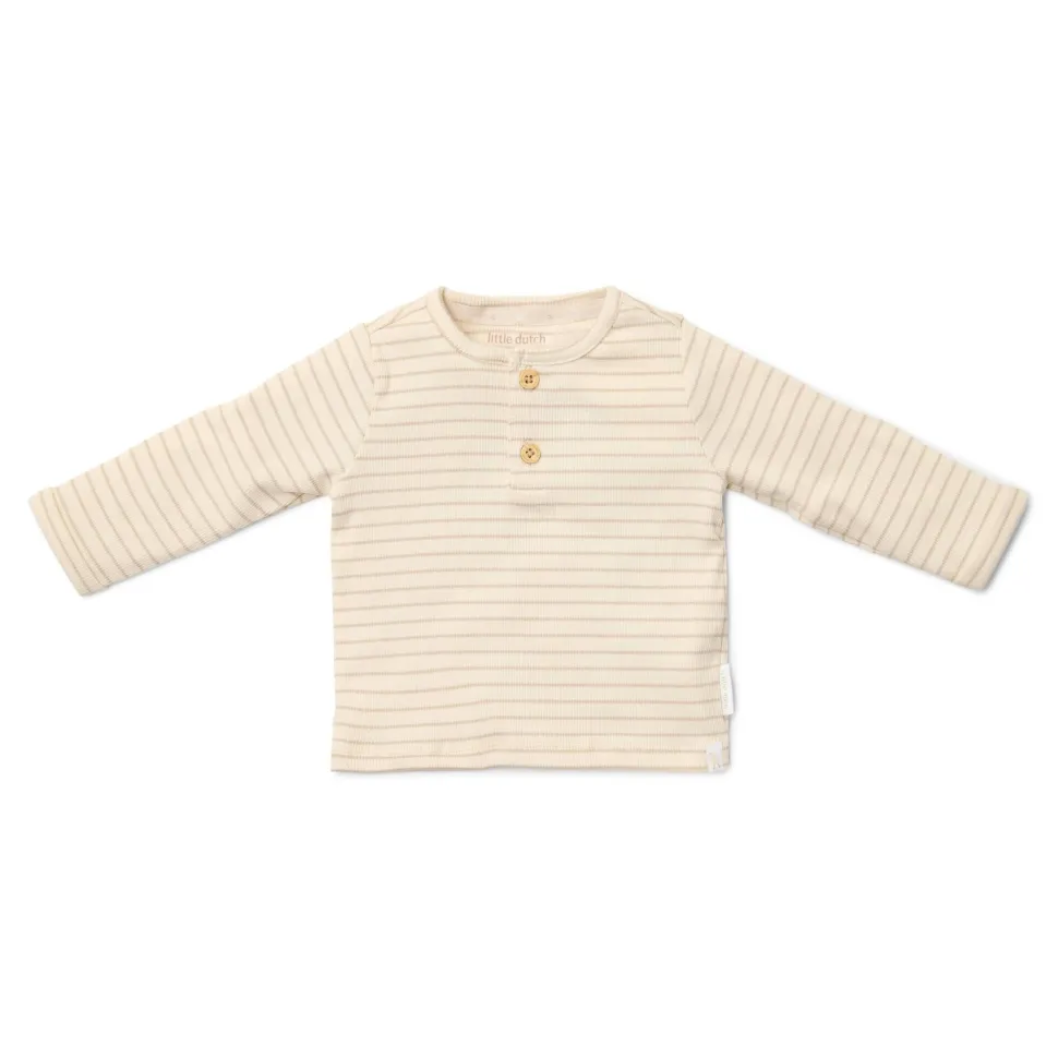 Shirt lange mouw - Beige - Newborn Naturals - Stripe