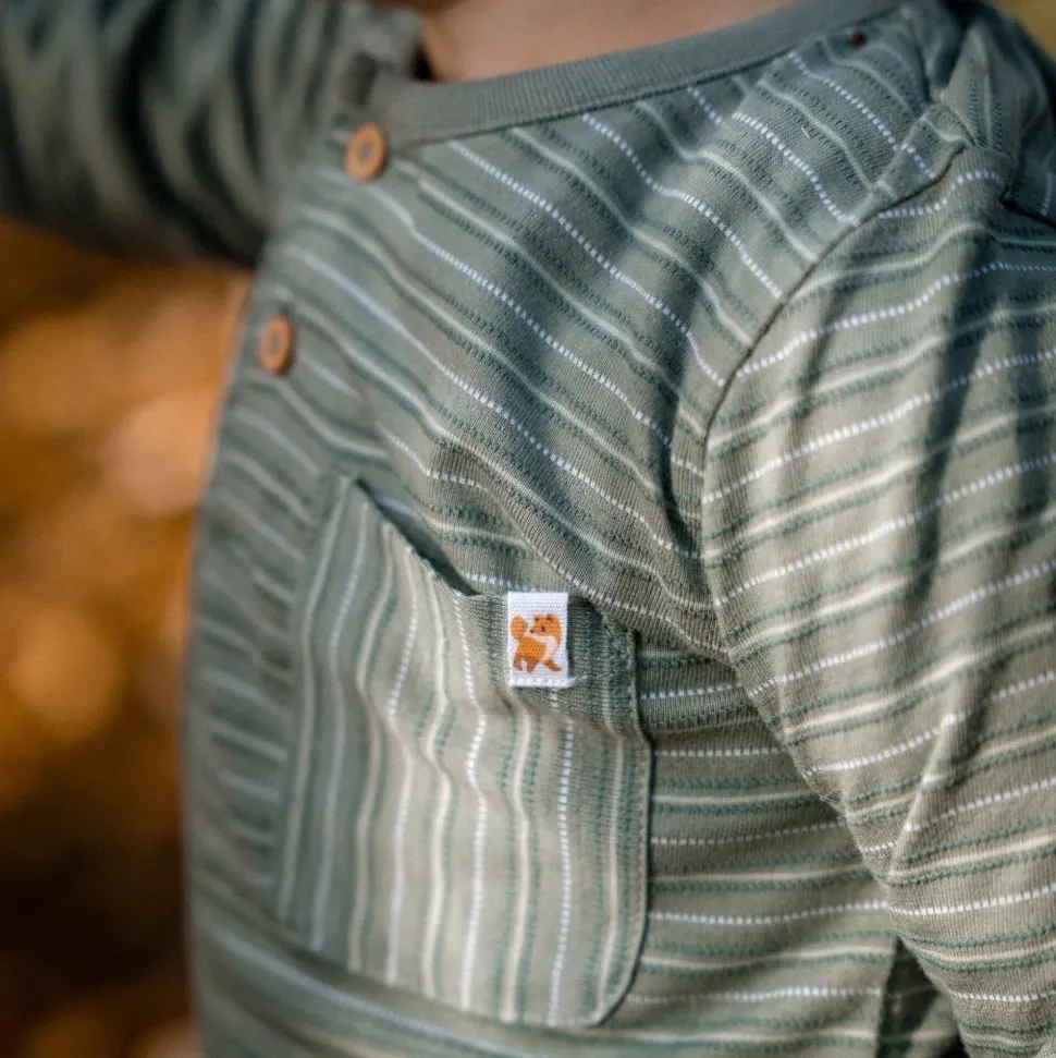 Shirt lange mouw - Groen - Forest Friends - Stripe