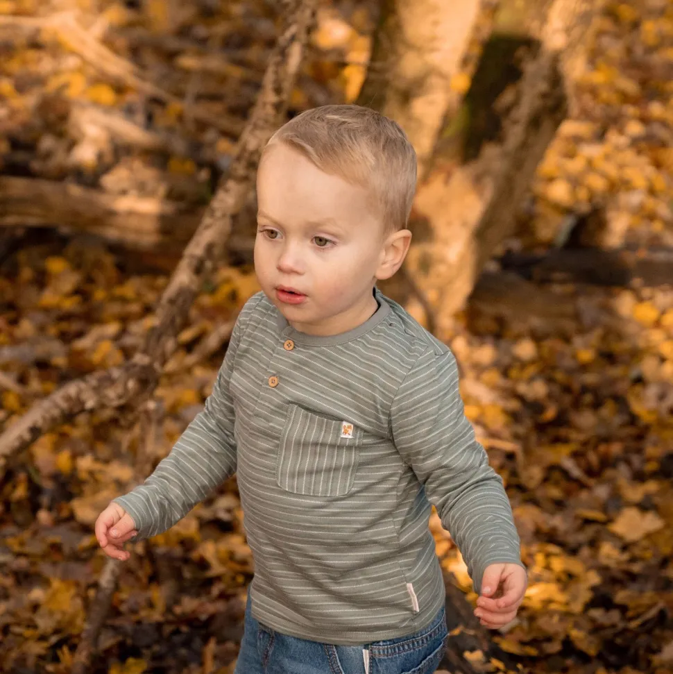 Shirt lange mouw - Groen - Forest Friends - Stripe