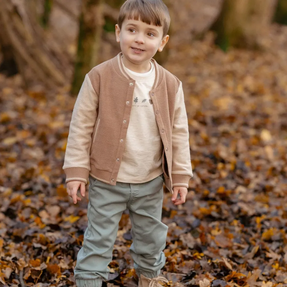 Shirt lange mouw - Zand - Forest Friends - Forest borduursel