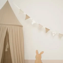 Slinger met vlaggetjes hydrofiel Baby Bunny