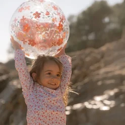 Strandbal 3D Figuur Pink Flowers