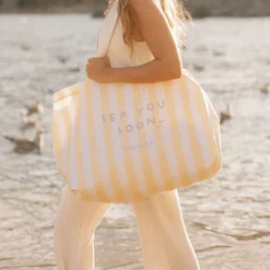 Strandtas - Geel - Maat one size - Stripe