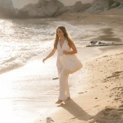 Strandtas - Geel - Maat one size - Stripe