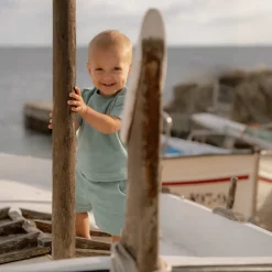 T-shirt en Short - Groen - Seashells and Stripes