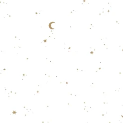 Vliesbehang – Wit – Newborn Naturals – Moon & Stars