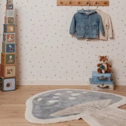 Vloerkleed paddenstoel - Blauw - Forest Friends