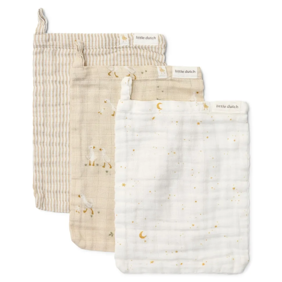 Washandjes set - Beige - Newborn Naturals - Little Goose