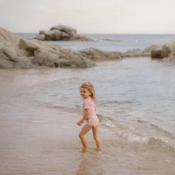 Zwemshirt korte mouw - Lichtroze - Sunny Flowers