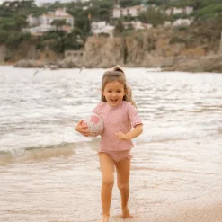 Zwemshirt korte mouw - Lichtroze - Sunny Flowers