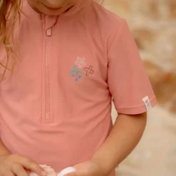 Zwemshirt korte mouw - Roze - Sunny Flowers