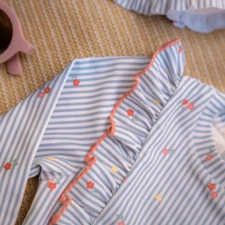 Zwemshirt lange mouw - Blauw - Sunny Flowers